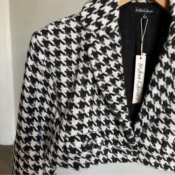 $207 NWT Black For Love & Lemons “Bonnie” Cropped Blazer Sz S Small - Picture 5 of 10